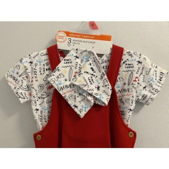 BABY BOYS 3 PIECE SET BEACH THEME SHARK FINS ON SHORTS. BRAND NEW WITH TAGS - 18 - Picture 6 of 6